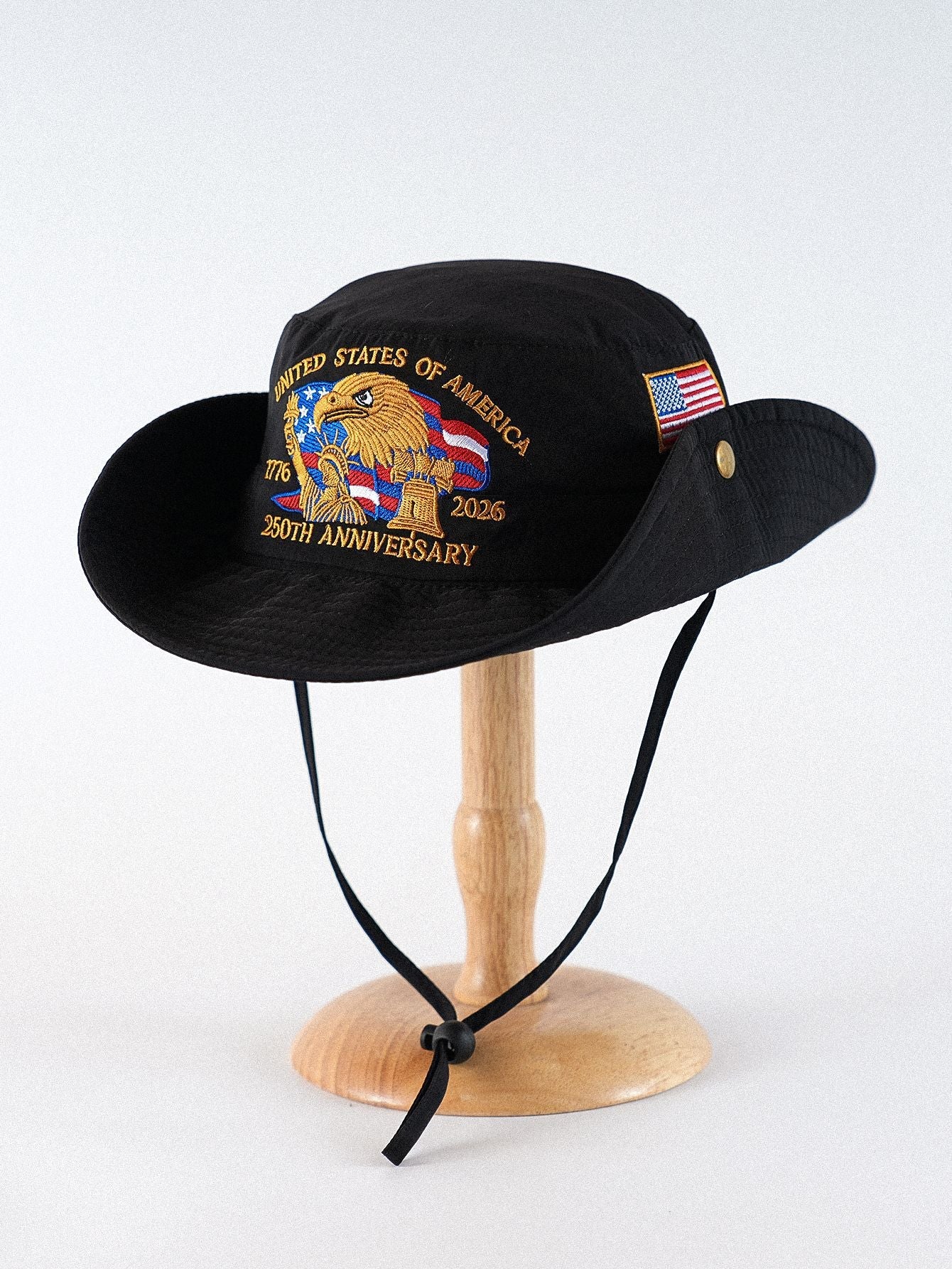 🎊America 250th Anniversary Boonie Hat – Patriotic Eagle Embroidery | Wide Brim Sun Hat for Outdoor & Patriotic Events