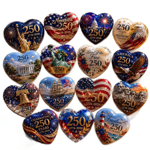 ๐บ๐ธ America 250th Anniversary Commemorative Heart Ornament Collection | 15-Piece Patriotic Keepsake Set๐Buy 2 Free Shipping