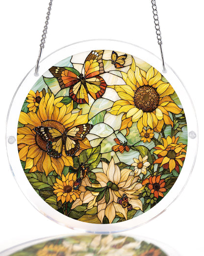 Attrape-soleil lumineux en acrylique « Murmures de tournesol »