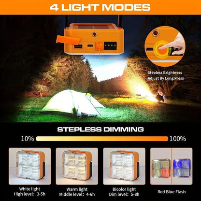 Mini Solar Rechargeable Multifunctional Searchlight - Portable LED Floodlight with Magnetic Base