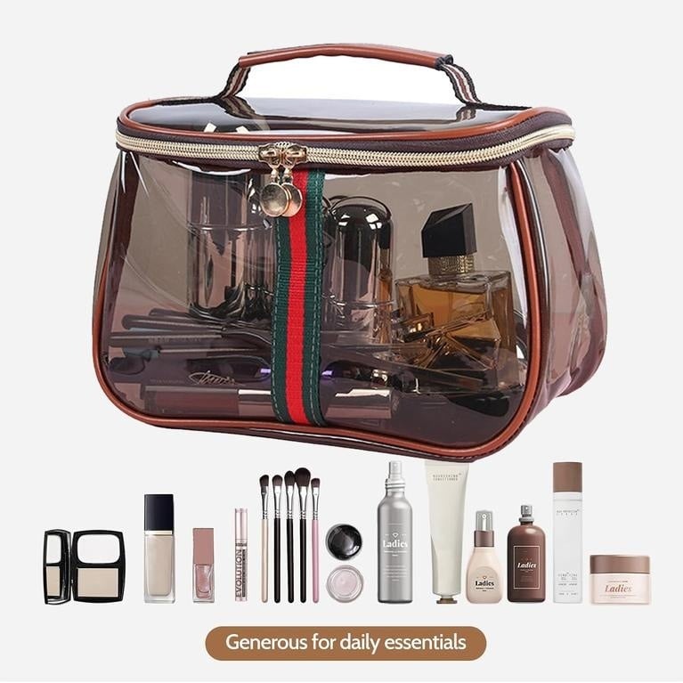 3-Piece Vintage Cosmetic Bag Set – Large Capacity Waterproof Makeup & Toiletry Organizer for Travel