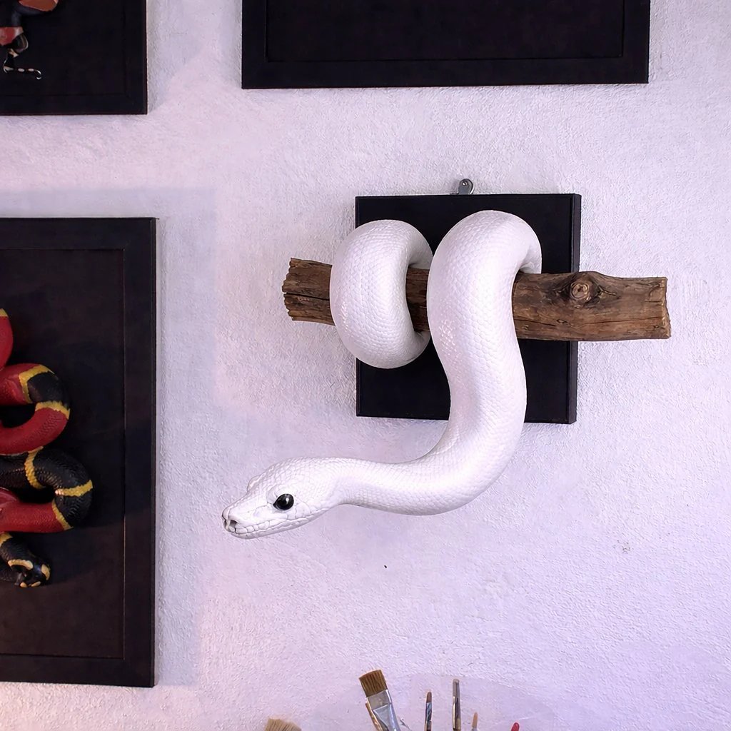 Golden Ball Python Wall Sculpture | Symbol of Strength & Prosperity