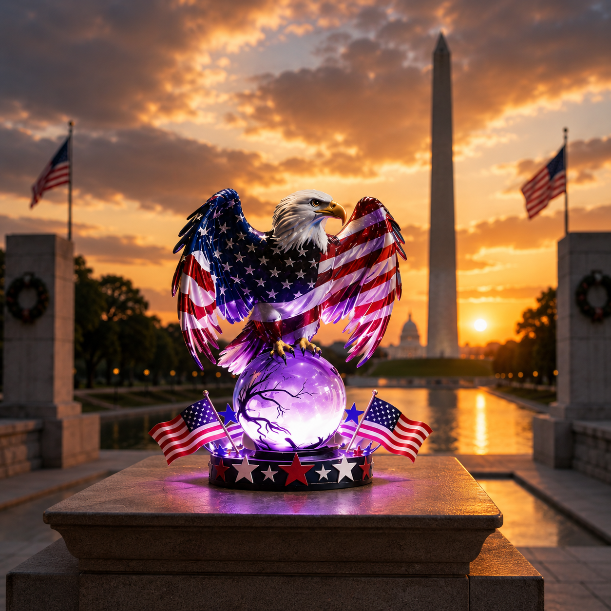 🇺🇸 Freedom Eagle™ Patriotic LED Table Lamp – American Pride Decor