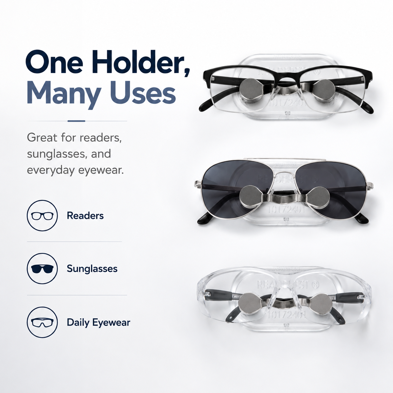 3 PCS Magnetic Glasses Holder - Premium Strength Magnetic Hold