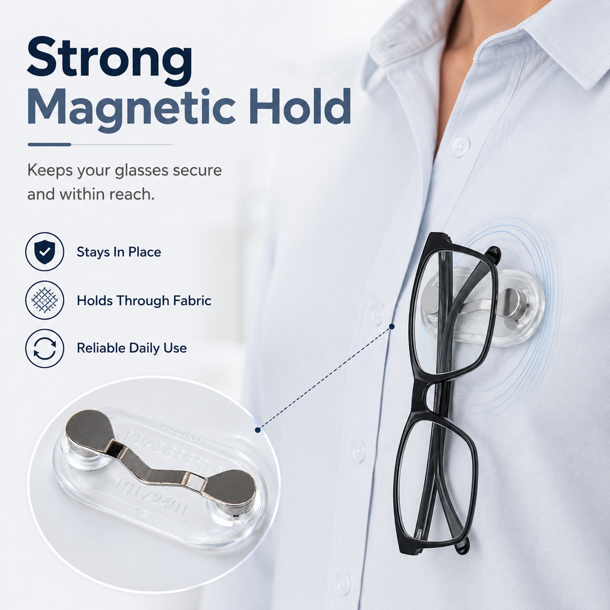 3 PCS Magnetic Glasses Holder - Premium Strength Magnetic Hold
