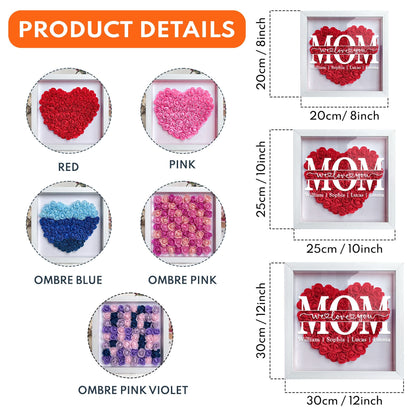 Mom We Love You - Personalized Flower Shadow Box - Gift For Mom