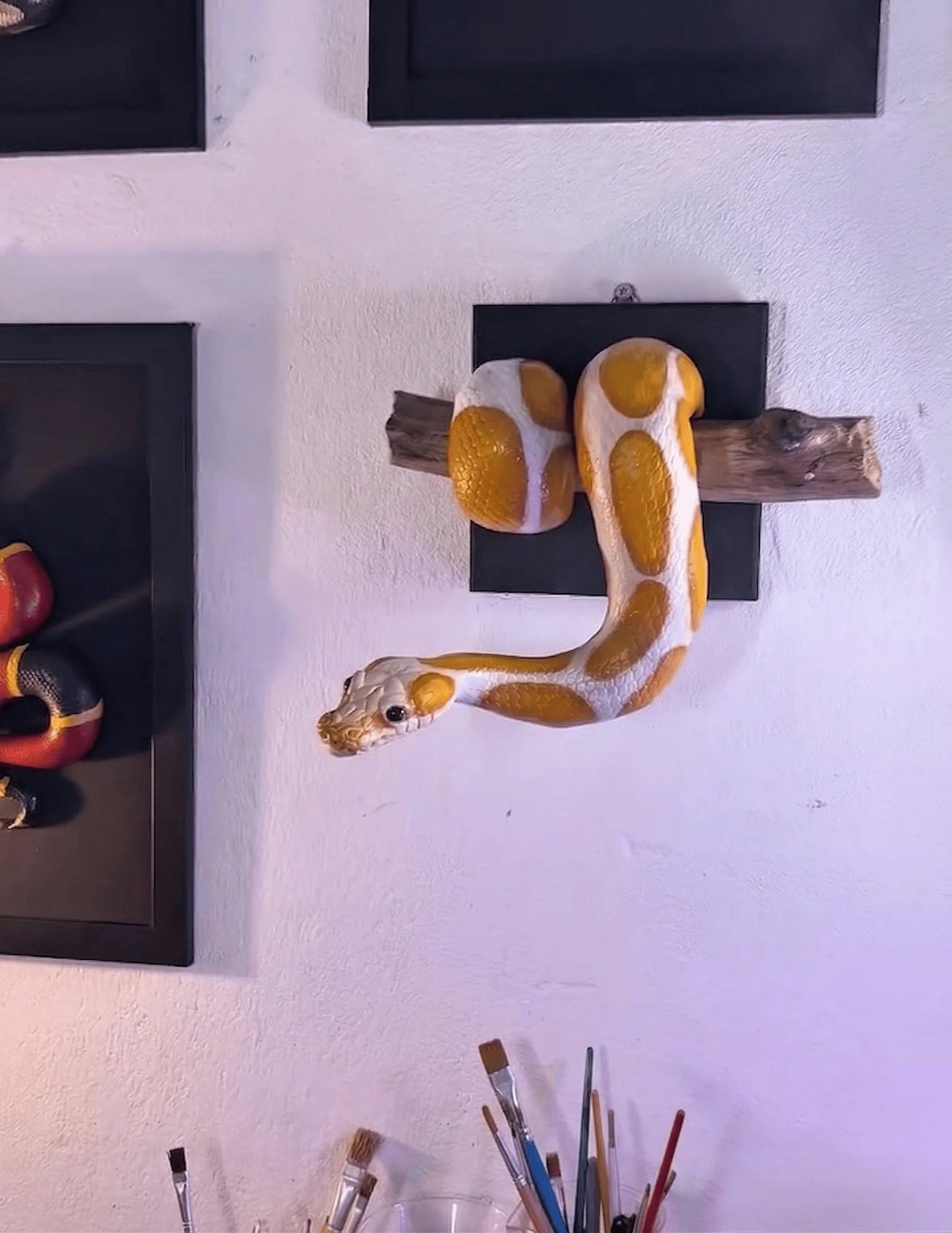 Golden Ball Python Wall Sculpture | Symbol of Strength & Prosperity