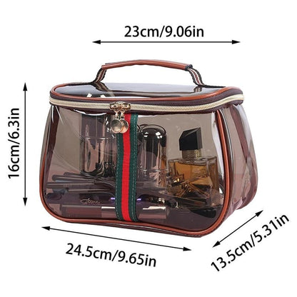 3-Piece Vintage Cosmetic Bag Set – Large Capacity Waterproof Makeup & Toiletry Organizer for Travel