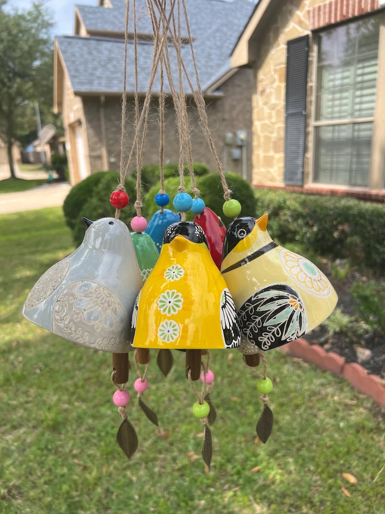 🐦🐦Hand-Painted Ceramic Bird wind Chimes (Handmade by Jordan Maynard®)-Buy 2 Free Shipping