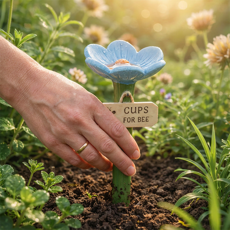 ⏳Begrenset tid 50 % rabatt🐝Blomsterformet vannstasjon for bier💧