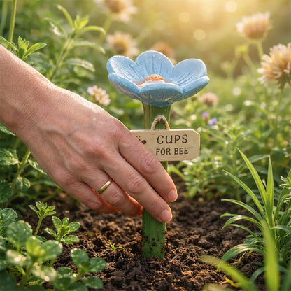 ⏳Begrenset tid 50 % rabatt🐝Blomsterformet vannstasjon for bier💧