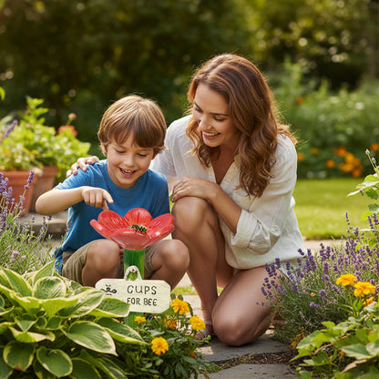⏳Begrenset tid 50 % rabatt🐝Blomsterformet vannstasjon for bier💧